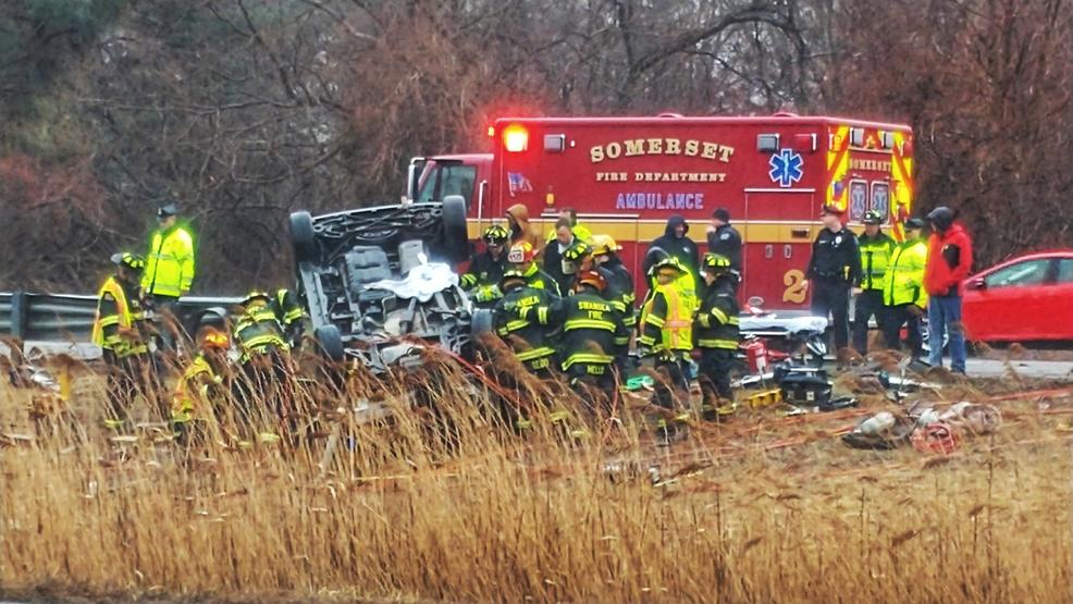 Crews extricate occupants of vehicle involved in Somerset rollover