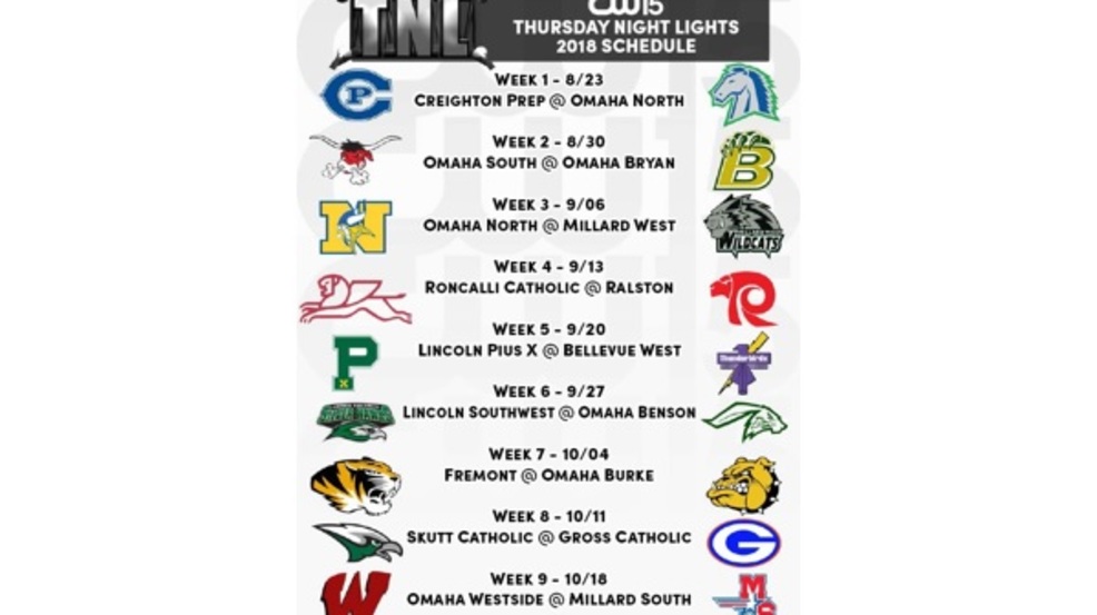2018 Thursday Night Lights Schedule KXVO