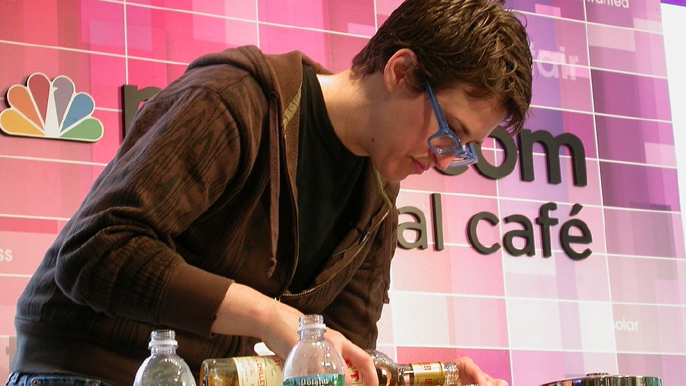 Rachel Maddow mixing cocktails circa 2010.jpg Rachel Maddow mixing cocktails circa 2010.jpg