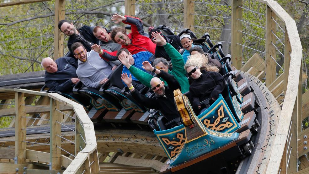 Busch Gardens Williamsburg Train Catches Fire Wjla Roller Coaster Fans Ride The Invadr Wooden At Busch Gardens In Williamsburg Va Friday April 7 2018 Is Parks First