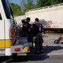 Motorcyclist rescued from path of oncoming train in White Marsh